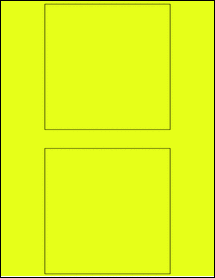 Sheet of 5" x 5" Fluorescent Yellow labels