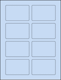 Sheet of 3.312" x 2.125" Pastel Blue labels