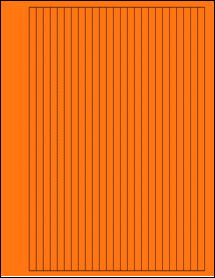 Sheet of 0.28" x 10.5" Fluorescent Orange labels