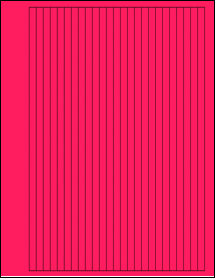 Sheet of 0.28" x 10.5" Fluorescent Pink labels