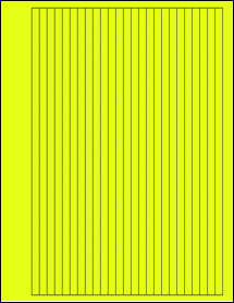 Sheet of 0.28" x 10.5" Fluorescent Yellow labels