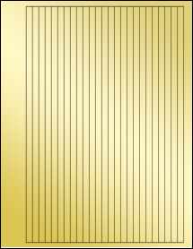 Sheet of 0.28" x 10.5" Gold Foil Laser labels