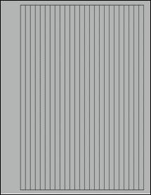 Sheet of 0.28" x 10.5" True Gray labels