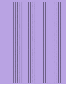 Sheet of 0.28" x 10.5" True Purple labels