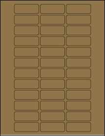 Sheet of 2" x 0.75" Brown Kraft labels