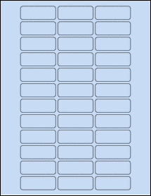 Sheet of 2" x 0.75" Pastel Blue labels