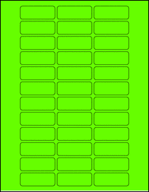 Sheet of 2" x 0.75" Fluorescent Green labels