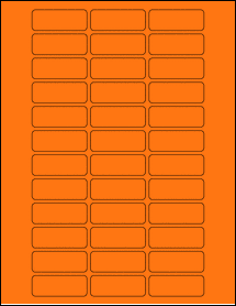 Sheet of 2" x 0.75" Fluorescent Orange labels