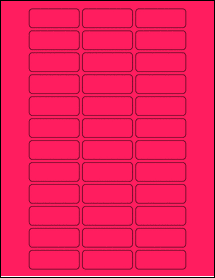 Sheet of 2" x 0.75" Fluorescent Pink labels