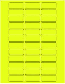 Sheet of 2" x 0.75" Fluorescent Yellow labels