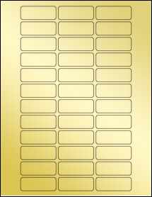 Sheet of 2" x 0.75" Gold Foil Inkjet labels