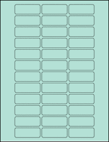 Sheet of 2" x 0.75" Pastel Green labels