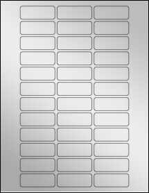 Sheet of 2" x 0.75" Silver Foil Inkjet labels