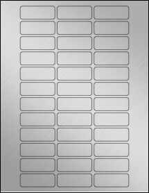 Sheet of 2" x 0.75" Weatherproof Silver Polyester Laser labels