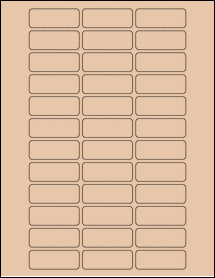 Sheet of 2" x 0.75" Light Tan labels