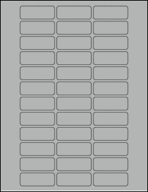 Sheet of 2" x 0.75" True Gray labels