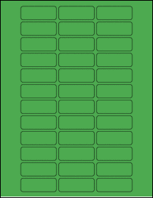 Sheet of 2" x 0.75" True Green labels