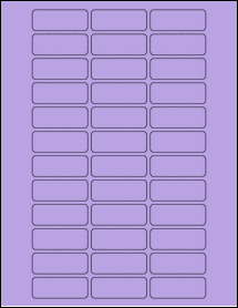 Sheet of 2" x 0.75" True Purple labels