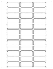 Sheet of 2" x 0.75" Removable White Matte labels