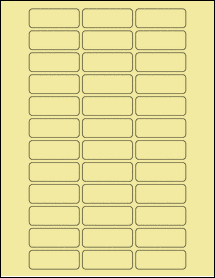 Sheet of 2" x 0.75" Pastel Yellow labels