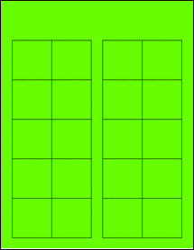 Sheet of 1.75" x 1.75" Fluorescent Green labels