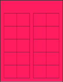 Sheet of 1.75" x 1.75" Fluorescent Pink labels