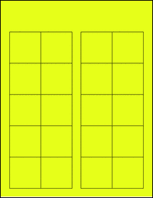 Sheet of 1.75" x 1.75" Fluorescent Yellow labels