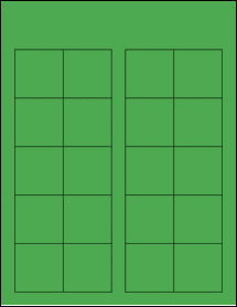 Sheet of 1.75" x 1.75" True Green labels