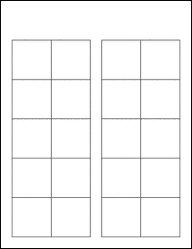 Sheet of 1.75" x 1.75" Standard White Matte labels