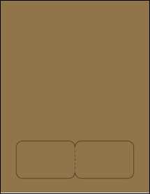 Sheet of 3.362" x 2.137" Brown Kraft labels