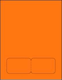 Sheet of 3.362" x 2.137" Fluorescent Orange labels