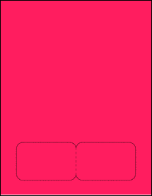Sheet of 3.362" x 2.137" Fluorescent Pink labels