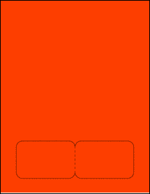 Sheet of 3.362" x 2.137" Fluorescent Red labels