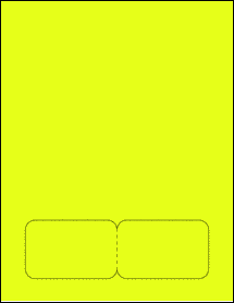 Sheet of 3.362" x 2.137" Fluorescent Yellow labels