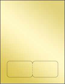 Sheet of 3.362" x 2.137" Gold Foil Inkjet labels