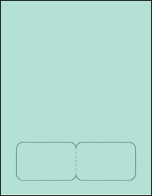 Sheet of 3.362" x 2.137" Pastel Green labels