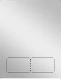 Sheet of 3.362" x 2.137" Silver Foil Inkjet labels
