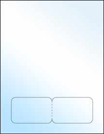 Sheet of 3.362" x 2.137" White Gloss Inkjet labels