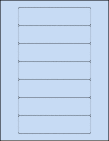 Sheet of 5.728" x 1.417" Pastel Blue labels