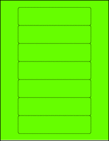 Sheet of 5.728" x 1.417" Fluorescent Green labels