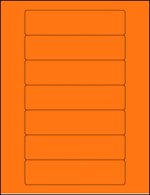 Sheet of 5.728" x 1.417" Fluorescent Orange labels