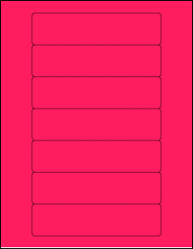 Sheet of 5.728" x 1.417" Fluorescent Pink labels
