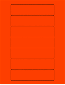 Sheet of 5.728" x 1.417" Fluorescent Red labels
