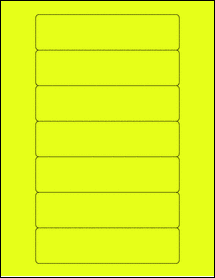 Sheet of 5.728" x 1.417" Fluorescent Yellow labels