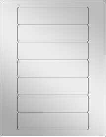 Sheet of 5.728" x 1.417" Silver Foil Inkjet labels