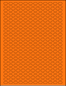 Sheet of 0.52" x 0.315" Fluorescent Orange labels