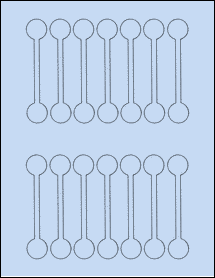 Sheet of 0.86" x 4.1633" Pastel Blue labels