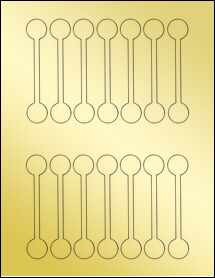 Sheet of 0.86" x 4.1633" Gold Foil Inkjet labels