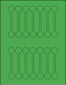 Sheet of 0.86" x 4.1633" True Green labels