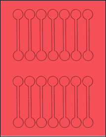 Sheet of 0.86" x 4.1633" True Red labels